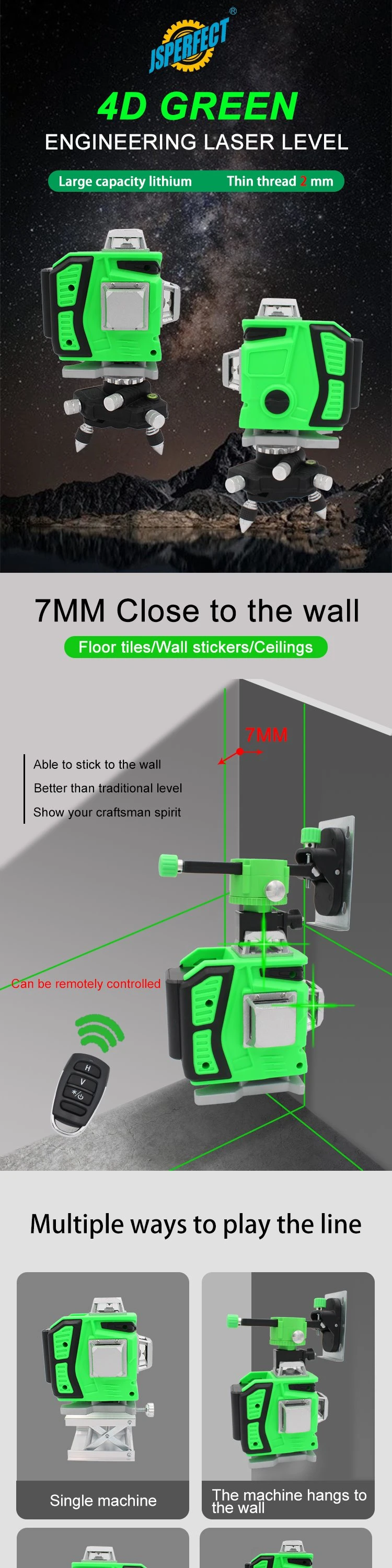 4D Green Beam Self Leveling Laser